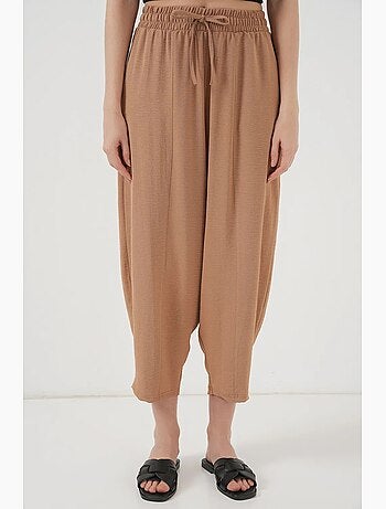 Pantaloni salwar testurizzati con vita con coulisse bdart