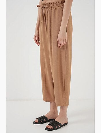 Pantaloni salwar testurizzati con vita con coulisse bdart
