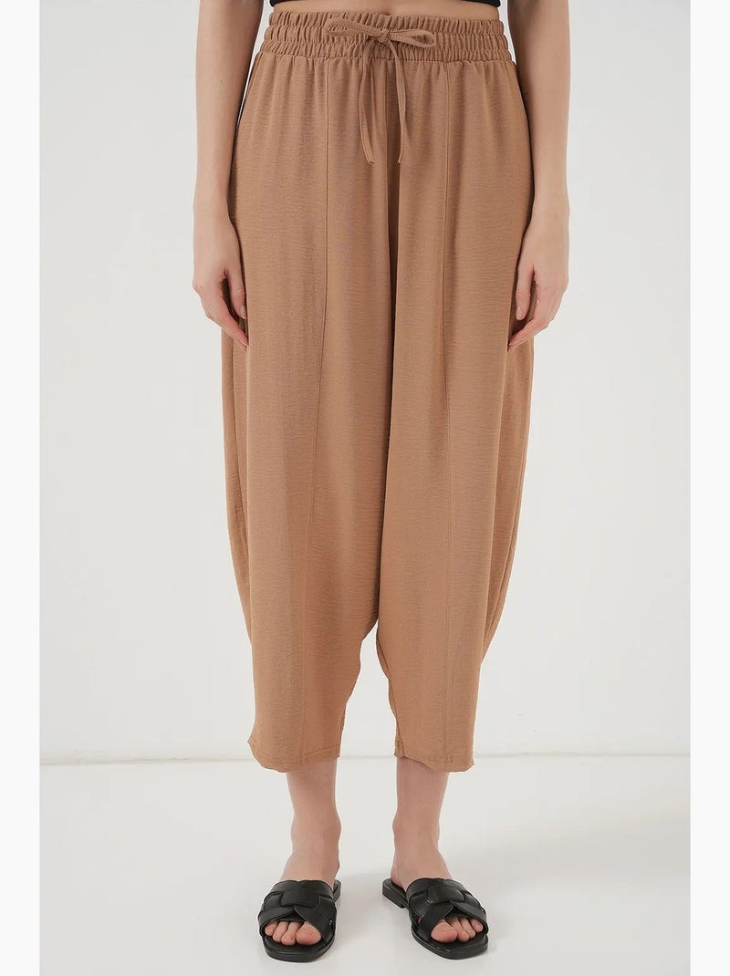 Pantaloni salwar testurizzati con vita con coulisse bdart Cammello - Kiabi