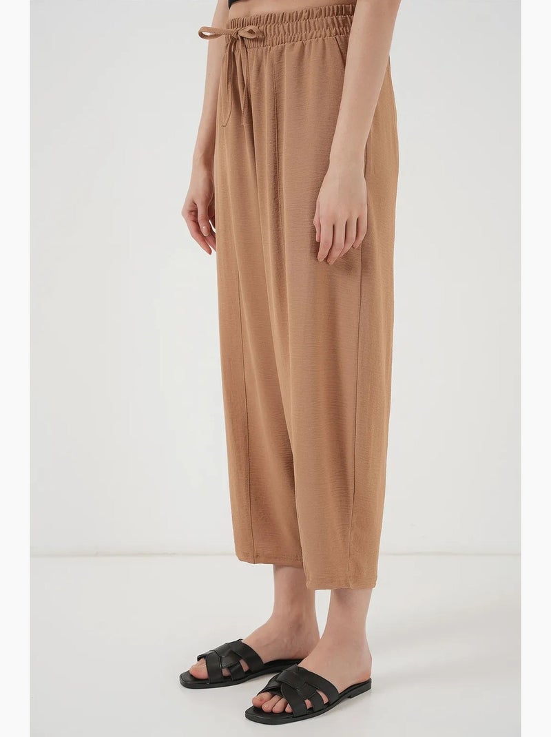 Pantaloni salwar testurizzati con vita con coulisse bdart Cammello - Kiabi