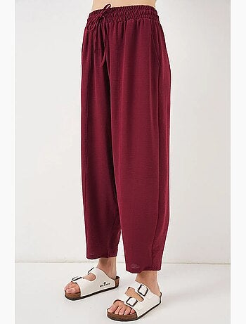 Pantaloni salwar testurizzati con vita con coulisse bdart