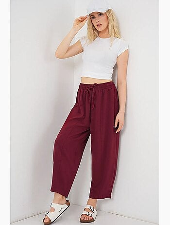 Pantaloni salwar testurizzati con vita con coulisse bdart