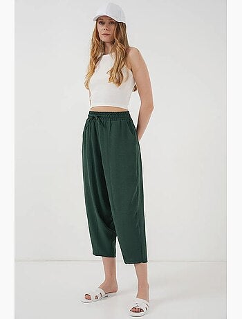 Pantaloni salwar testurizzati con vita con coulisse bdart