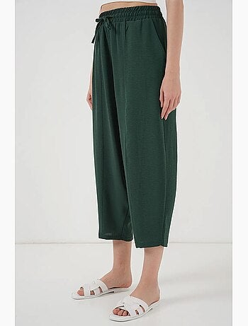 Pantaloni salwar testurizzati con vita con coulisse bdart