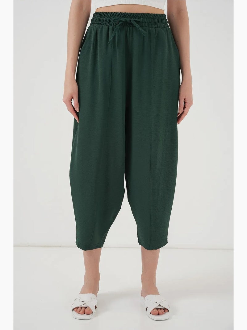 Pantaloni salwar testurizzati con vita con coulisse bdart Verde scuro - Kiabi