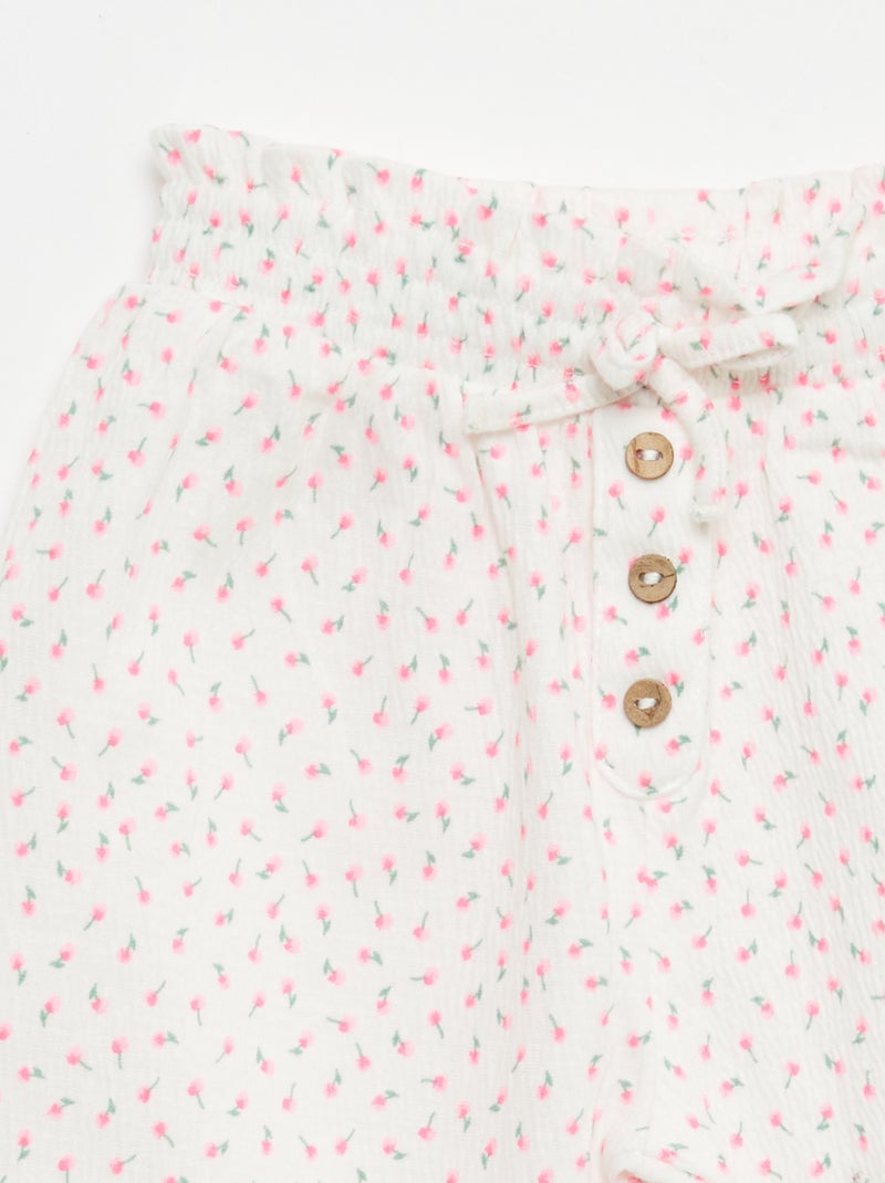 Pantaloni Sarouel in jersey di cotone Bianco - Kiabi