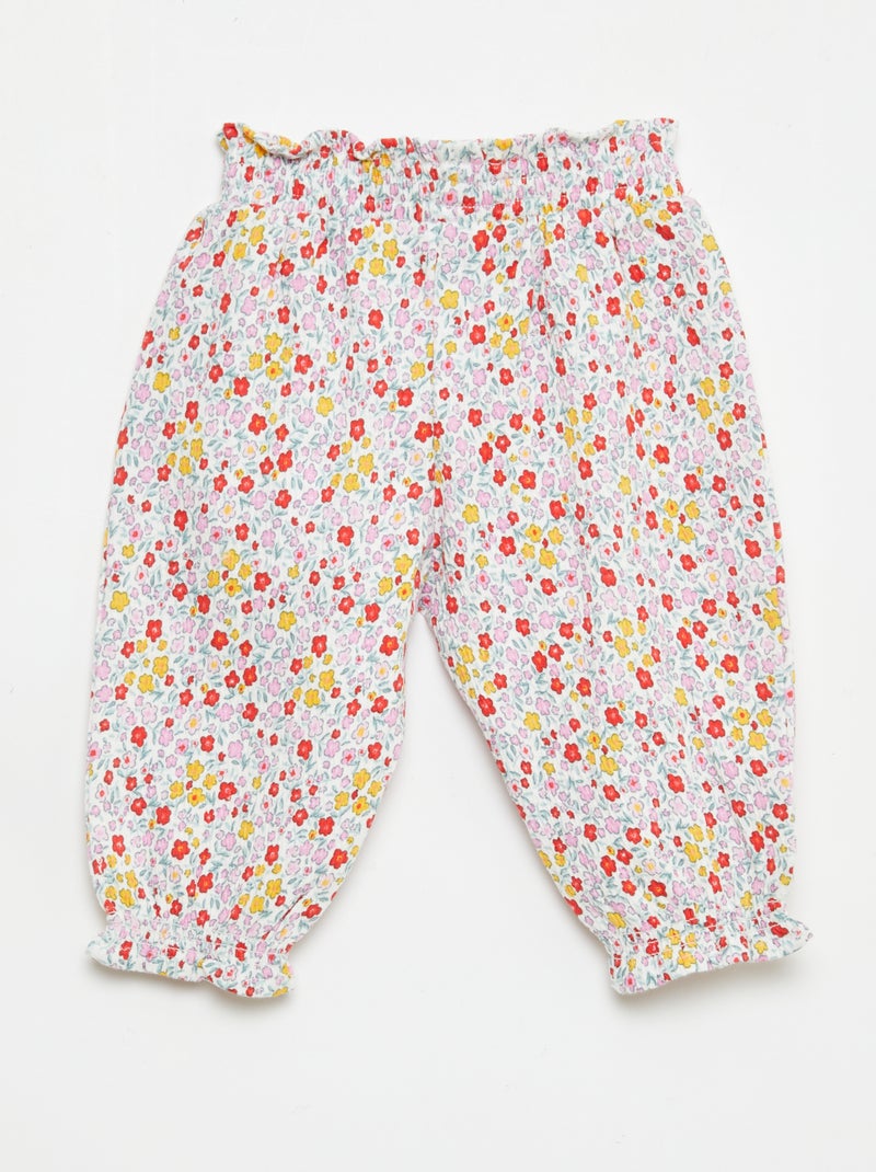 Pantaloni Sarouel in jersey di cotone Rosa - Kiabi