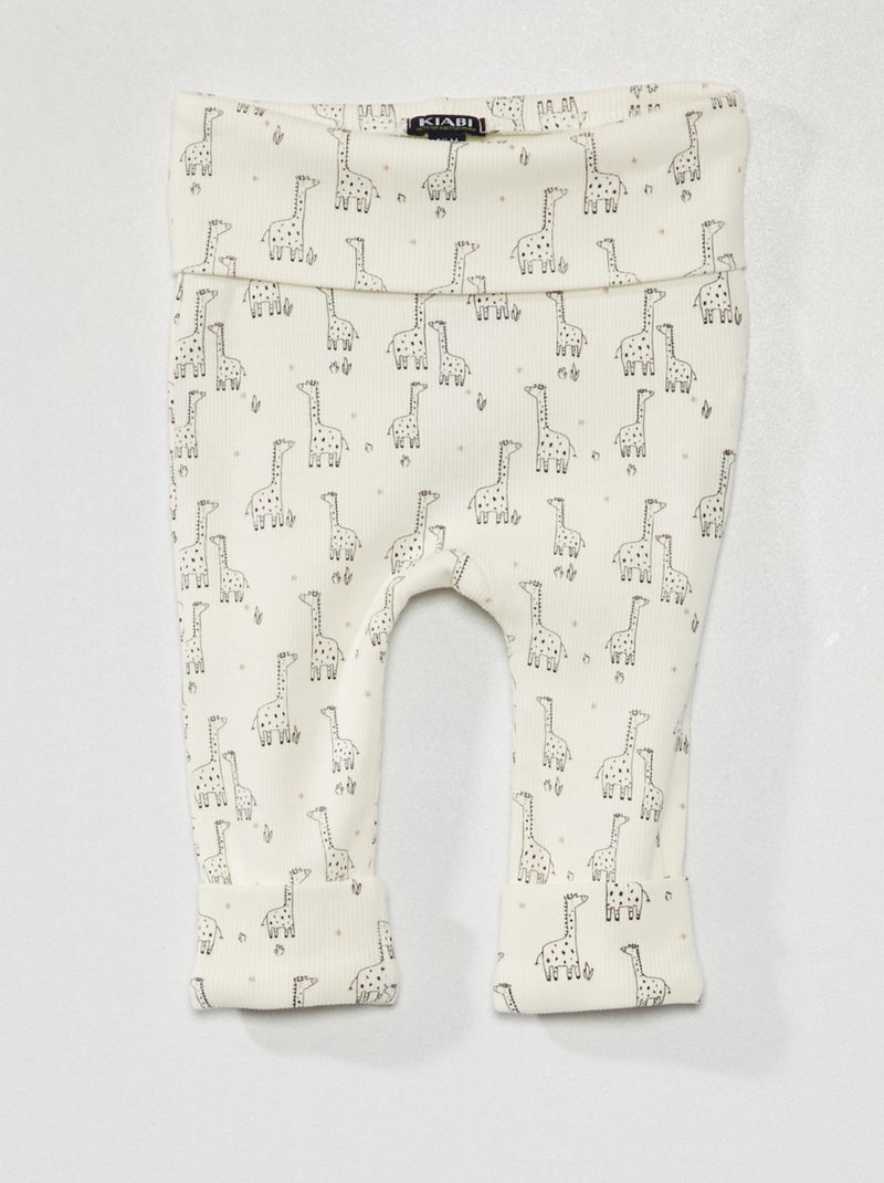 Pantaloni sarouel in maglia a coste BIANCO - Kiabi