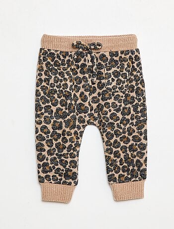 Pantaloni sarouel in maglia tinta unita