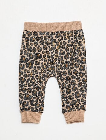 Pantaloni sarouel in maglia tinta unita