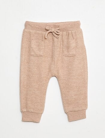 Pantaloni sarouel in maglia tinta unita