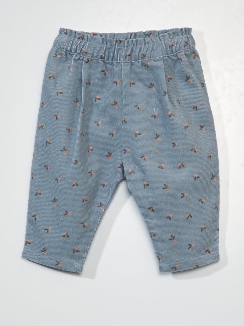 Pantaloni sarouel in velluto GRIGIO - Kiabi