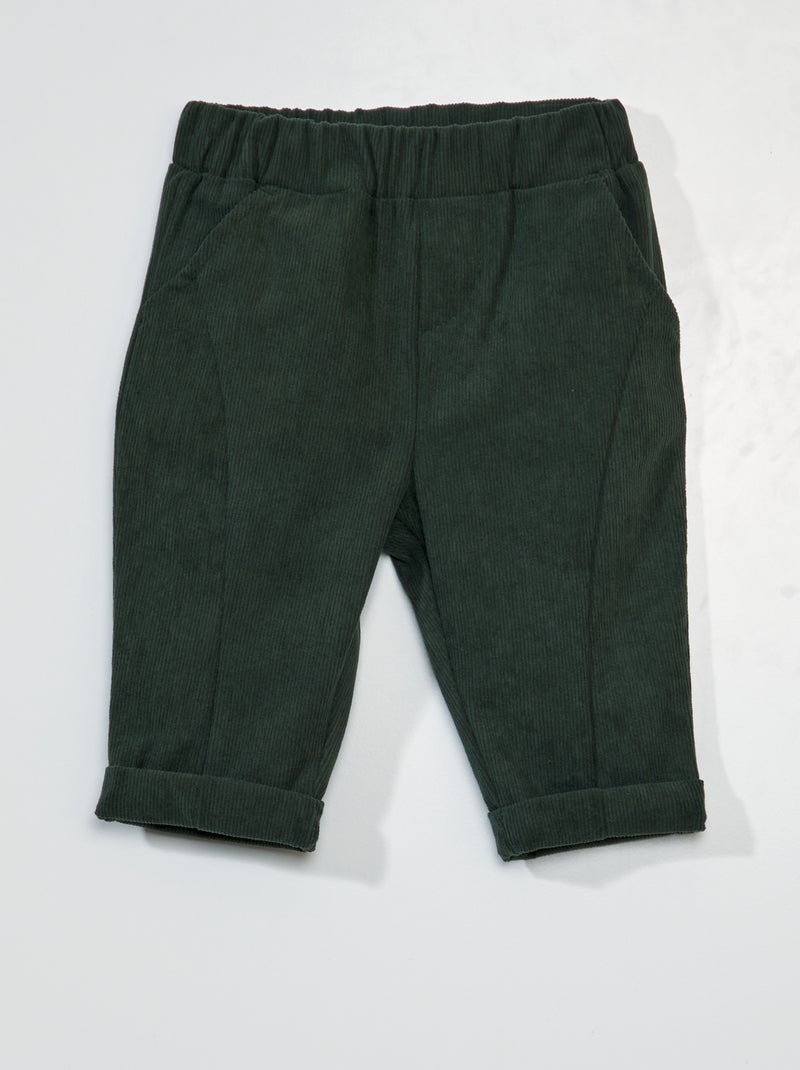 Pantaloni sarouel in velluto VERDE - Kiabi