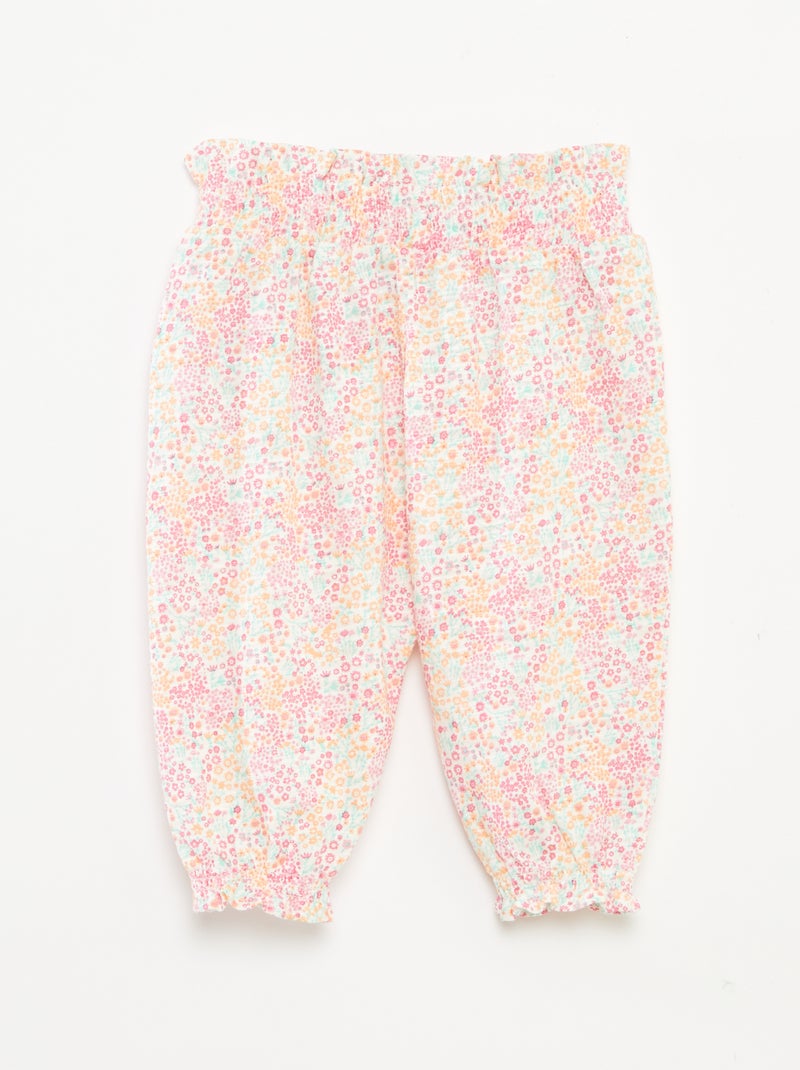 Pantaloni sarouel mélange con stampa BIANCO - Kiabi