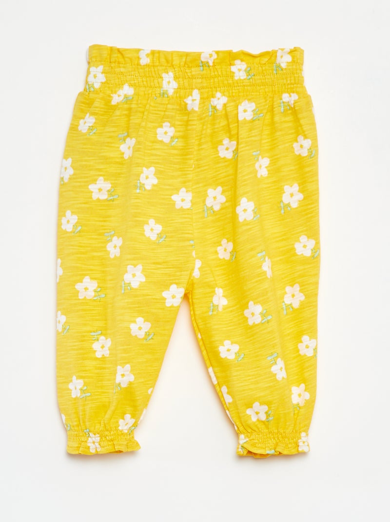 Pantaloni sarouel mélange con stampa GIALLO - Kiabi