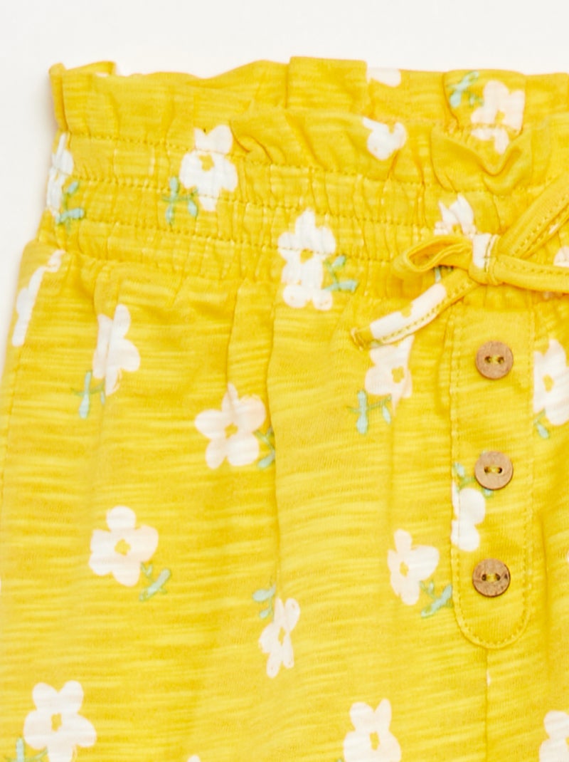 Pantaloni sarouel mélange con stampa GIALLO - Kiabi