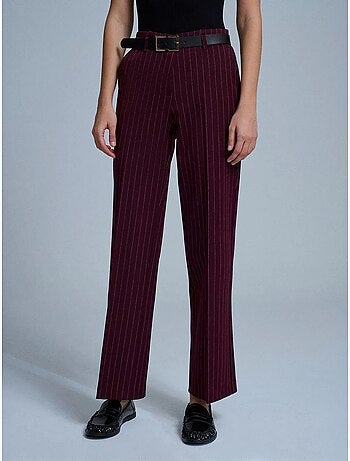 Pantaloni sartoriali a righe da donna a gamba dritta dilvin