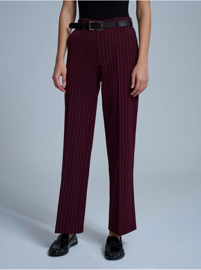 Pantaloni sartoriali a righe da donna a gamba dritta dilvin Rosso bordeaux - Kiabi