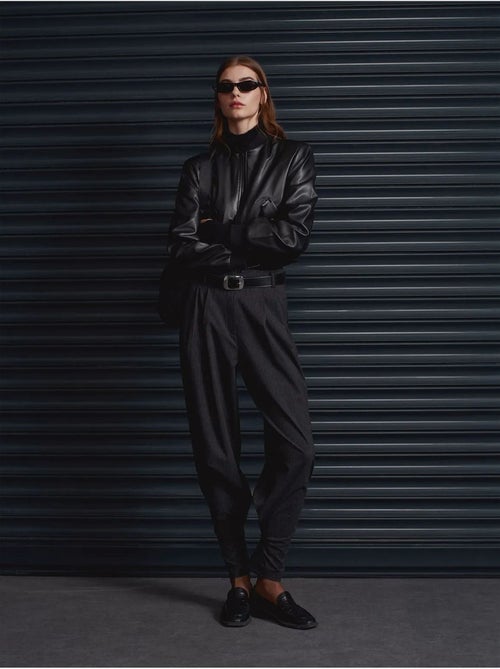Pantaloni sartoriali a vita alta con pieghe dilvin - Kiabi