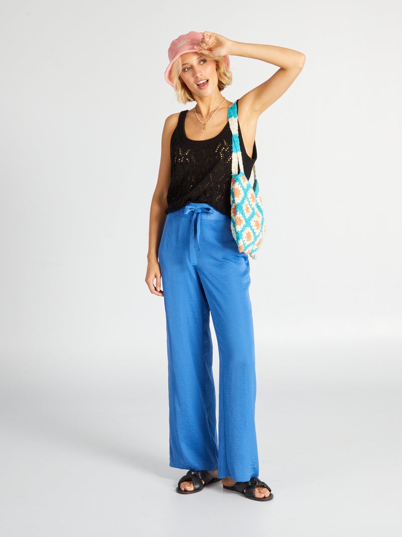 Pantaloni satinati BLU - Kiabi