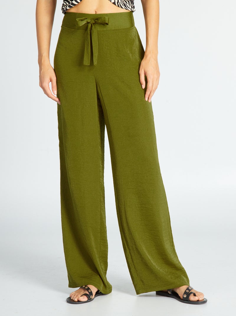 Pantaloni satinati VERDE - Kiabi