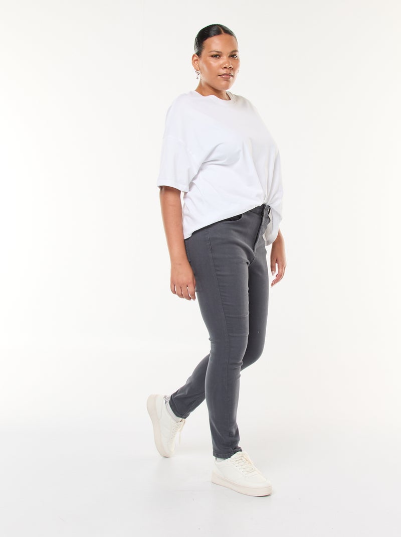 Pantaloni skinny a vita alta grigio - Kiabi