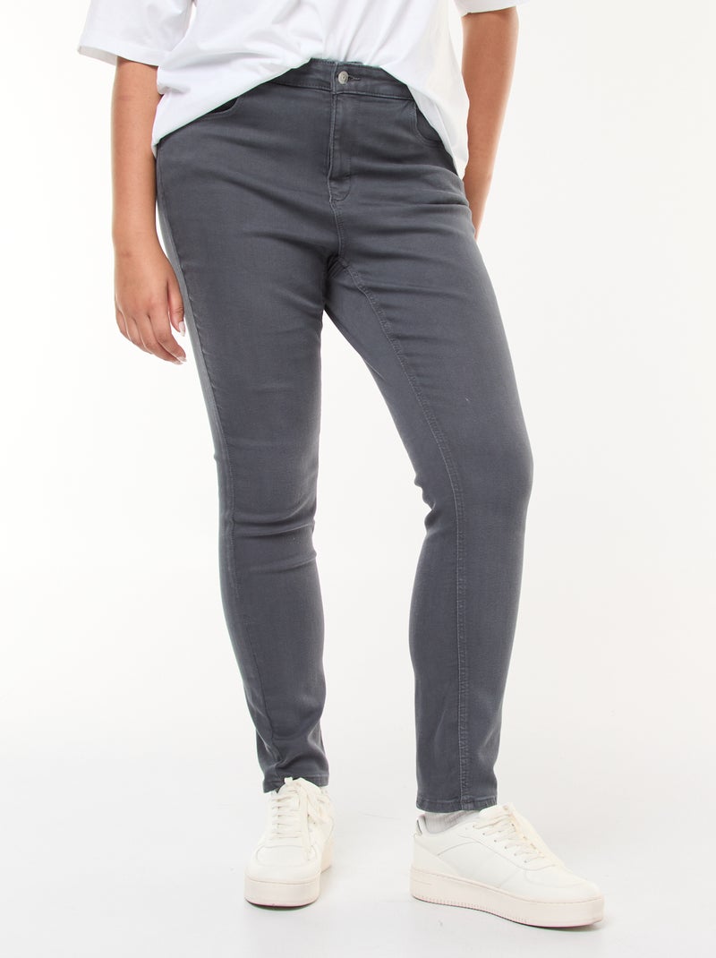 Pantaloni skinny a vita alta grigio - Kiabi