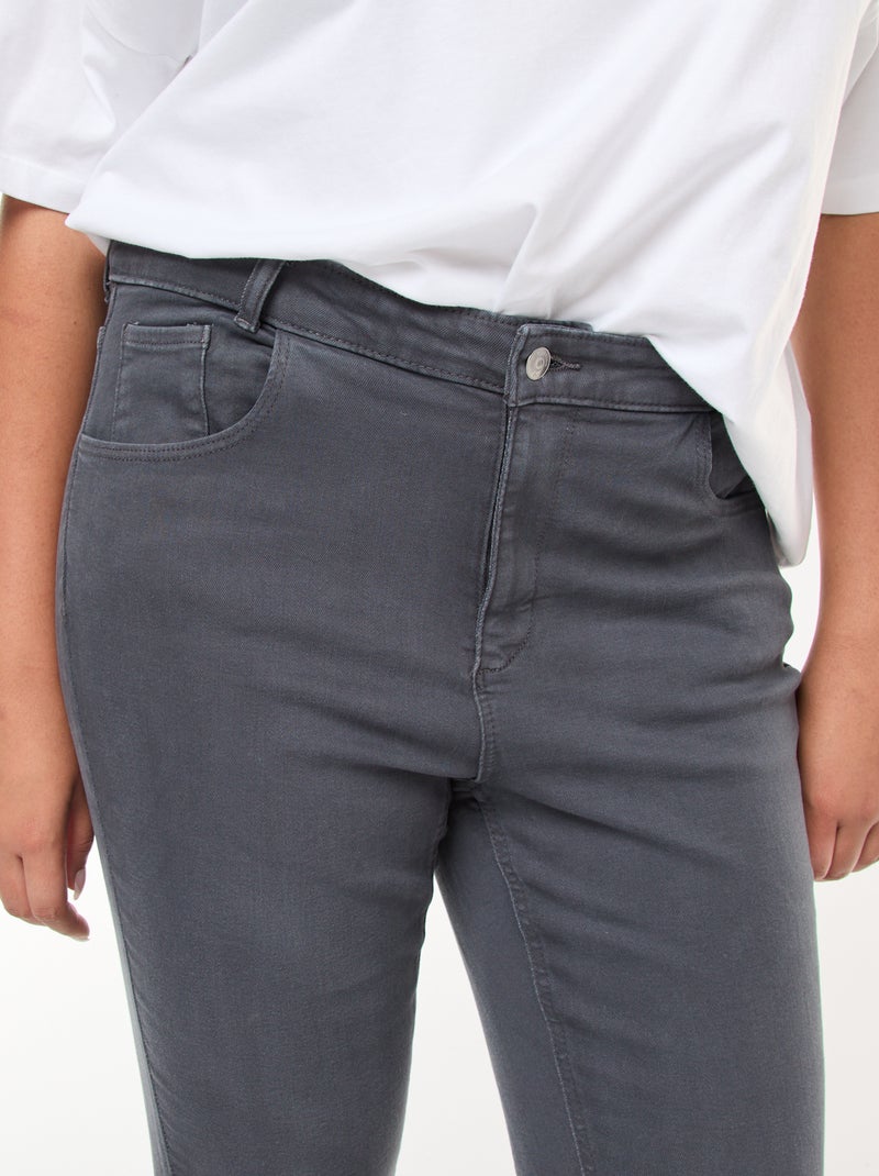 Pantaloni skinny a vita alta grigio - Kiabi