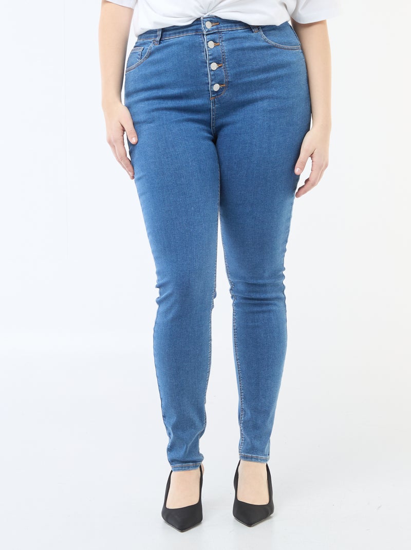 Pantaloni skinny a vita molto alta - L30 Blu - Kiabi