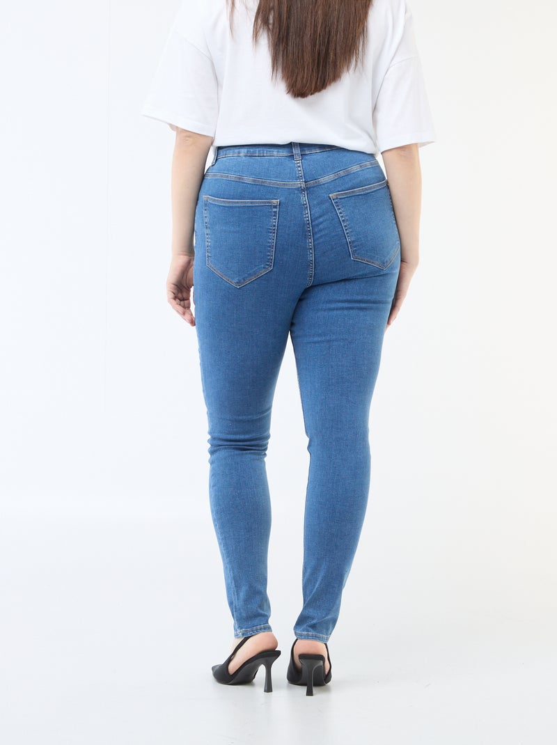 Pantaloni skinny a vita molto alta - L30 Blu - Kiabi