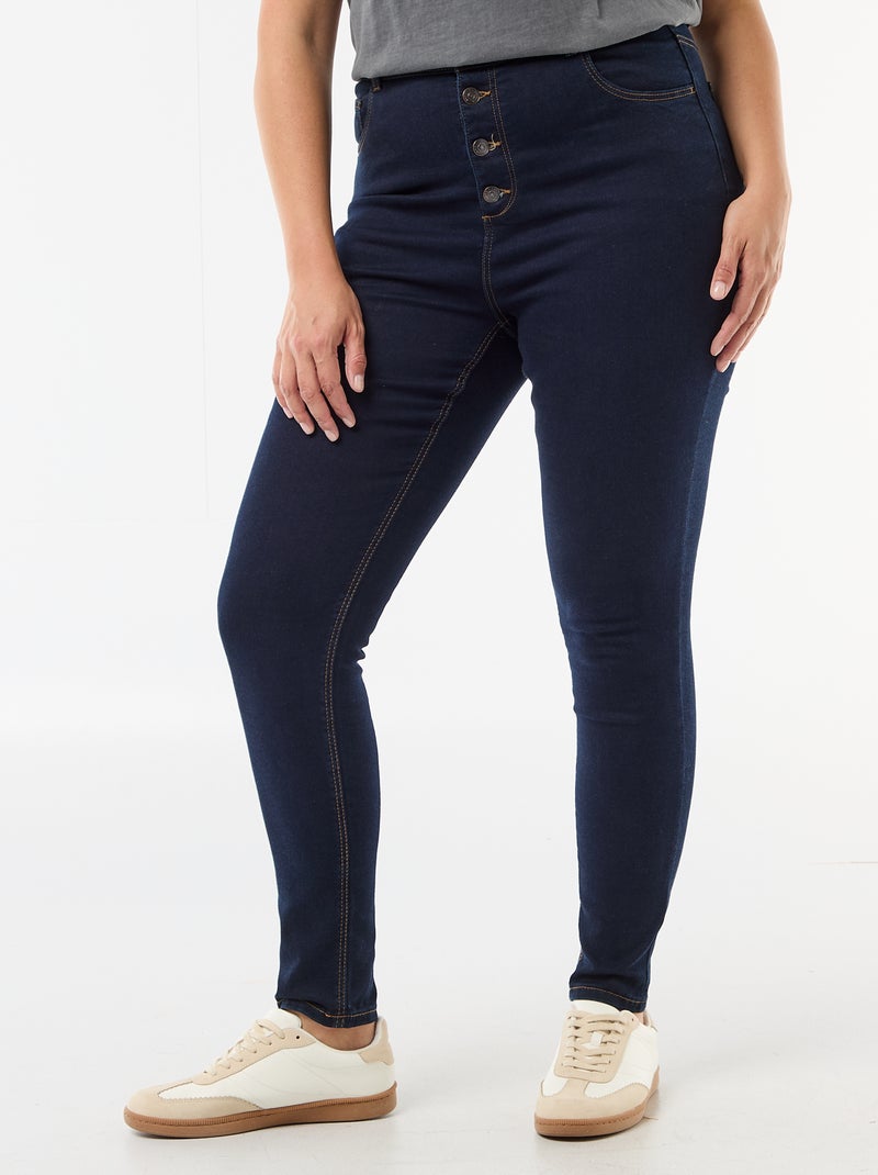 Pantaloni skinny a vita molto alta - L30 Blu - Kiabi