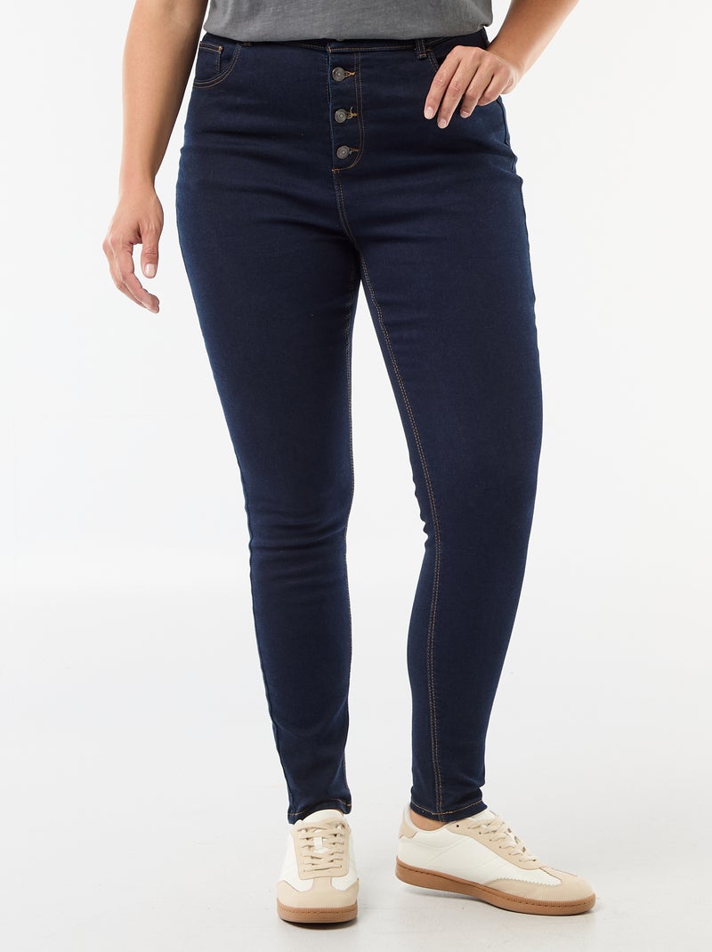Pantaloni skinny a vita molto alta - L30 Blu - Kiabi