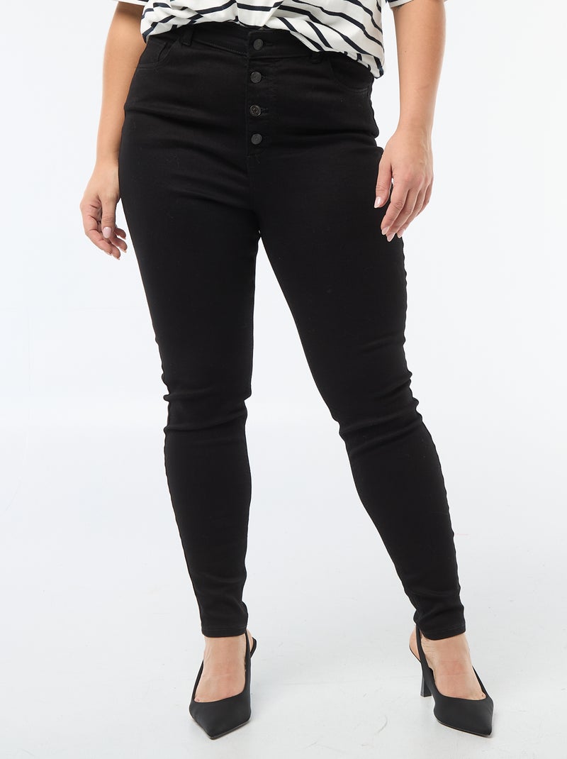 Pantaloni skinny a vita molto alta - L30 Nero - Kiabi