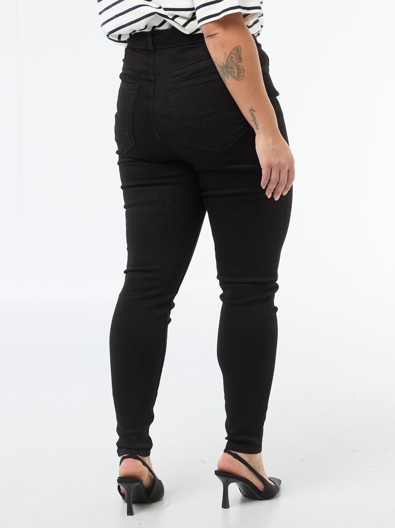 Pantaloni skinny a vita molto alta - L30 Nero - Kiabi