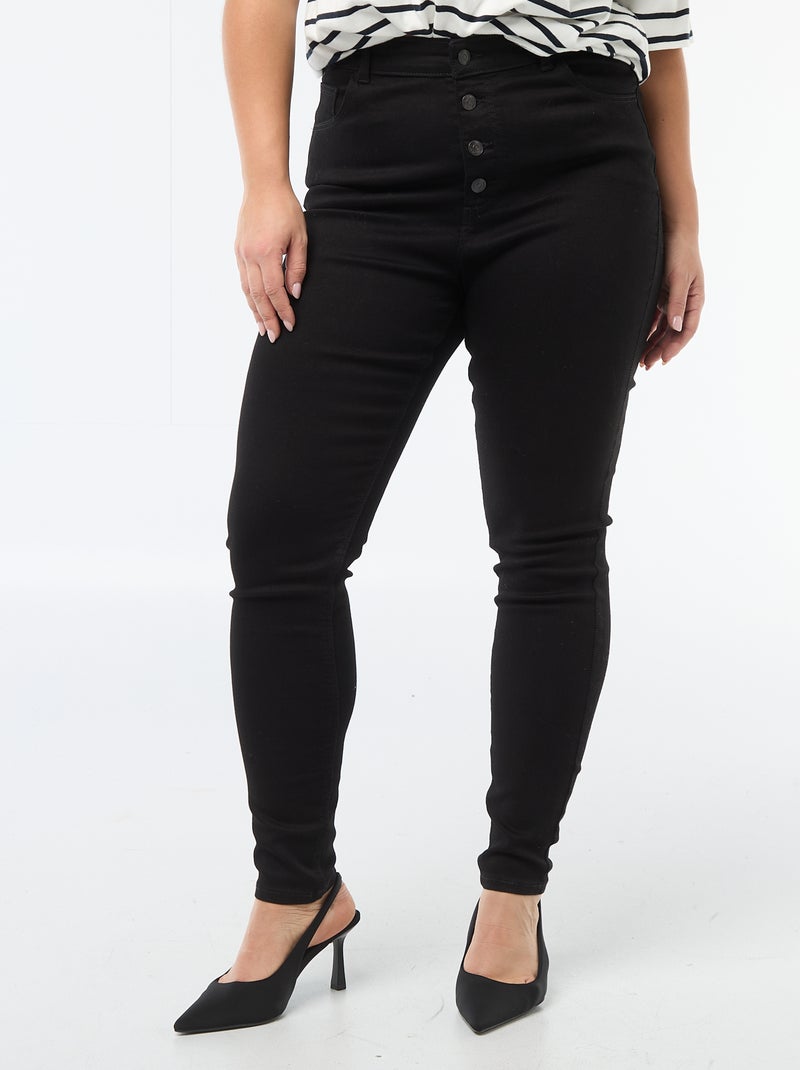 Pantaloni skinny a vita molto alta - L30 Nero - Kiabi