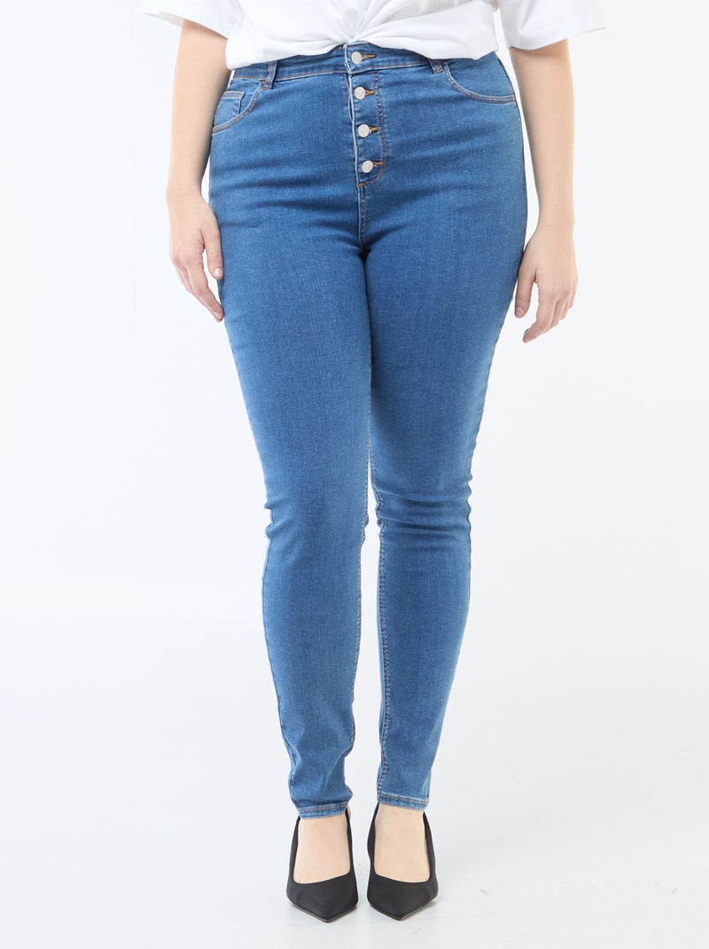 Pantaloni skinny a vita molto alta - L32 Blu - Kiabi