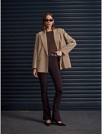 Pantaloni skinny a zampa con cintura