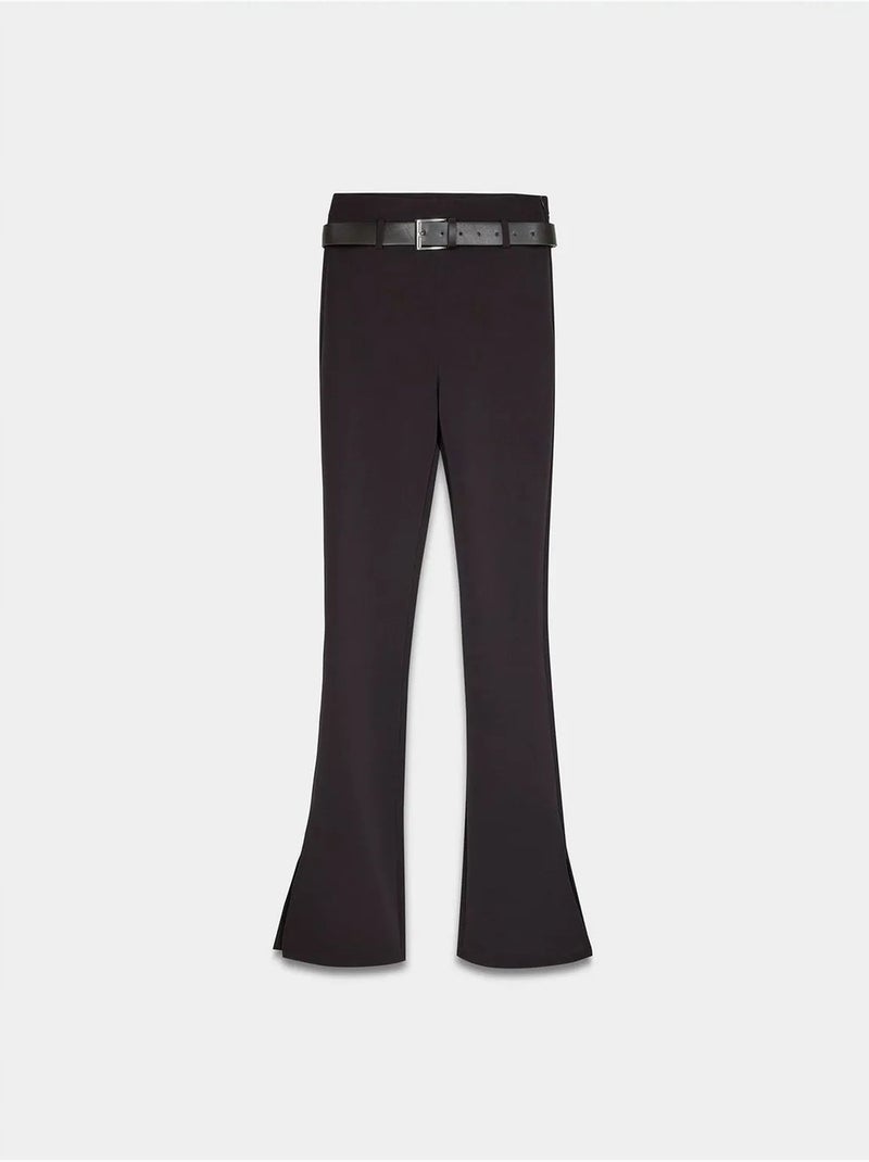 Pantaloni skinny a zampa con cintura Marrone cioccolato - Kiabi