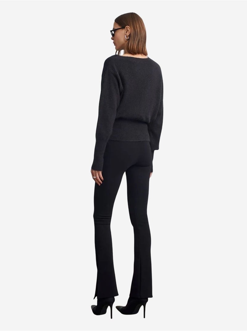 Pantaloni skinny a zampa con cintura Nero - Kiabi