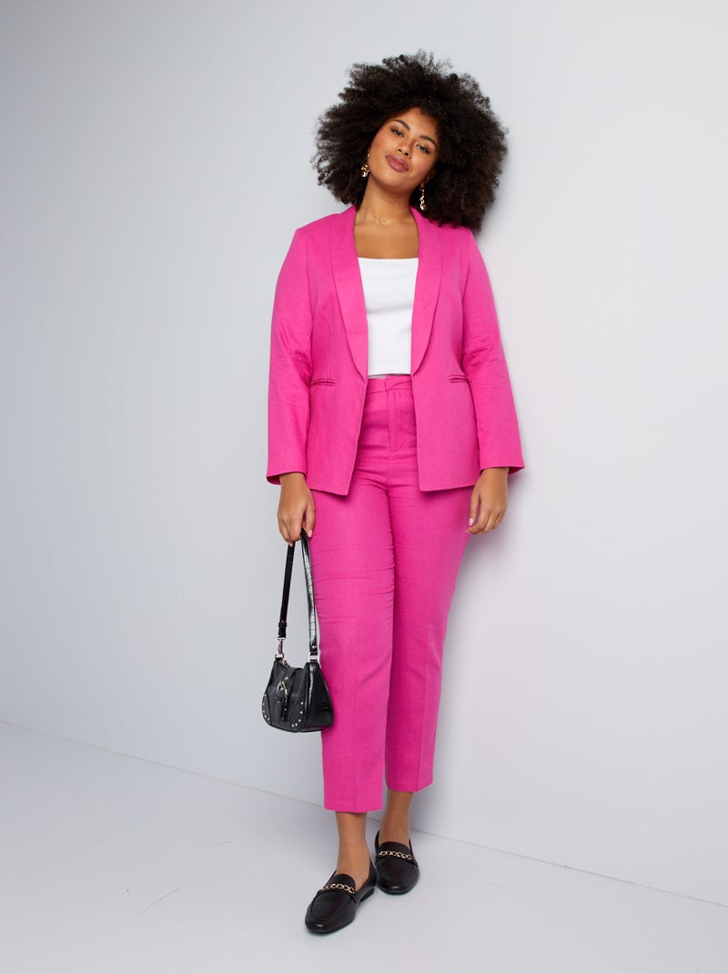 Pantaloni skinny con lino ROSA - Kiabi