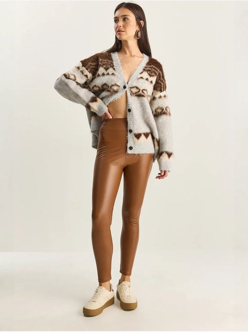 Pantaloni skinny in ecopelle con vita elasticizzata lucci - Kiabi Pantaloni skinny in ecopelle con vita elasticizzata lucci - Kiabi