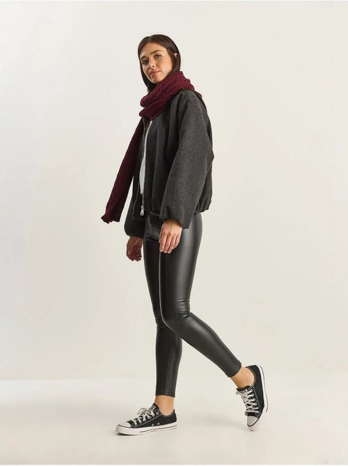 Pantaloni skinny in ecopelle con vita elasticizzata lucci - Kiabi