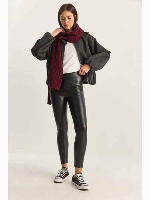 Pantaloni skinny in ecopelle con vita elasticizzata lucci - Kiabi