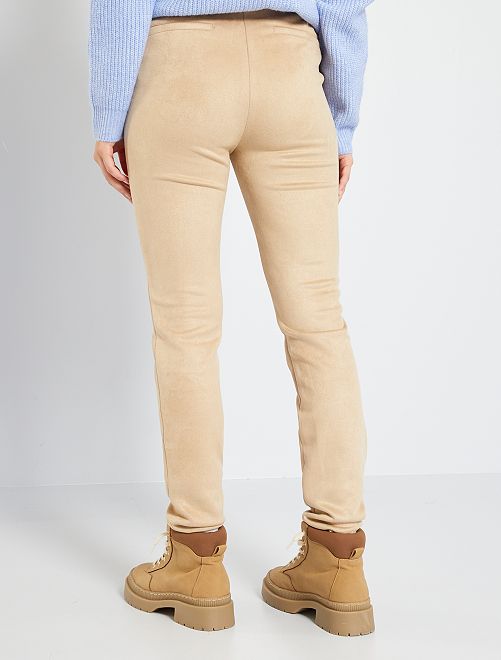 Pantaloni skinny in finto camoscio - BEIGE - Kiabi - 15.00€