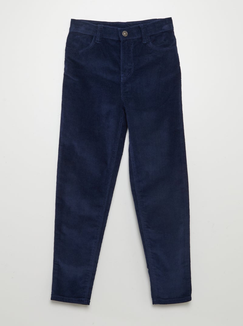 Pantaloni skinny in velluto BLU - Kiabi