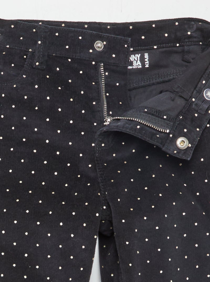 Pantaloni skinny in velluto NERO - Kiabi