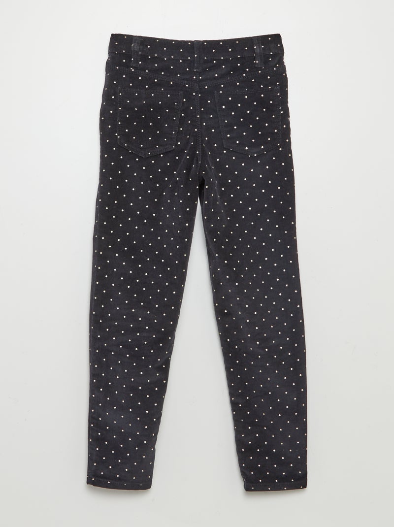 Pantaloni skinny in velluto NERO - Kiabi