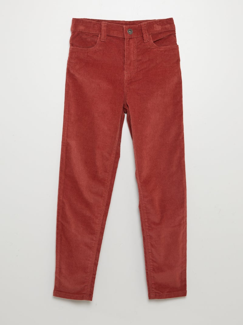 Pantaloni skinny in velluto ROSSO - Kiabi