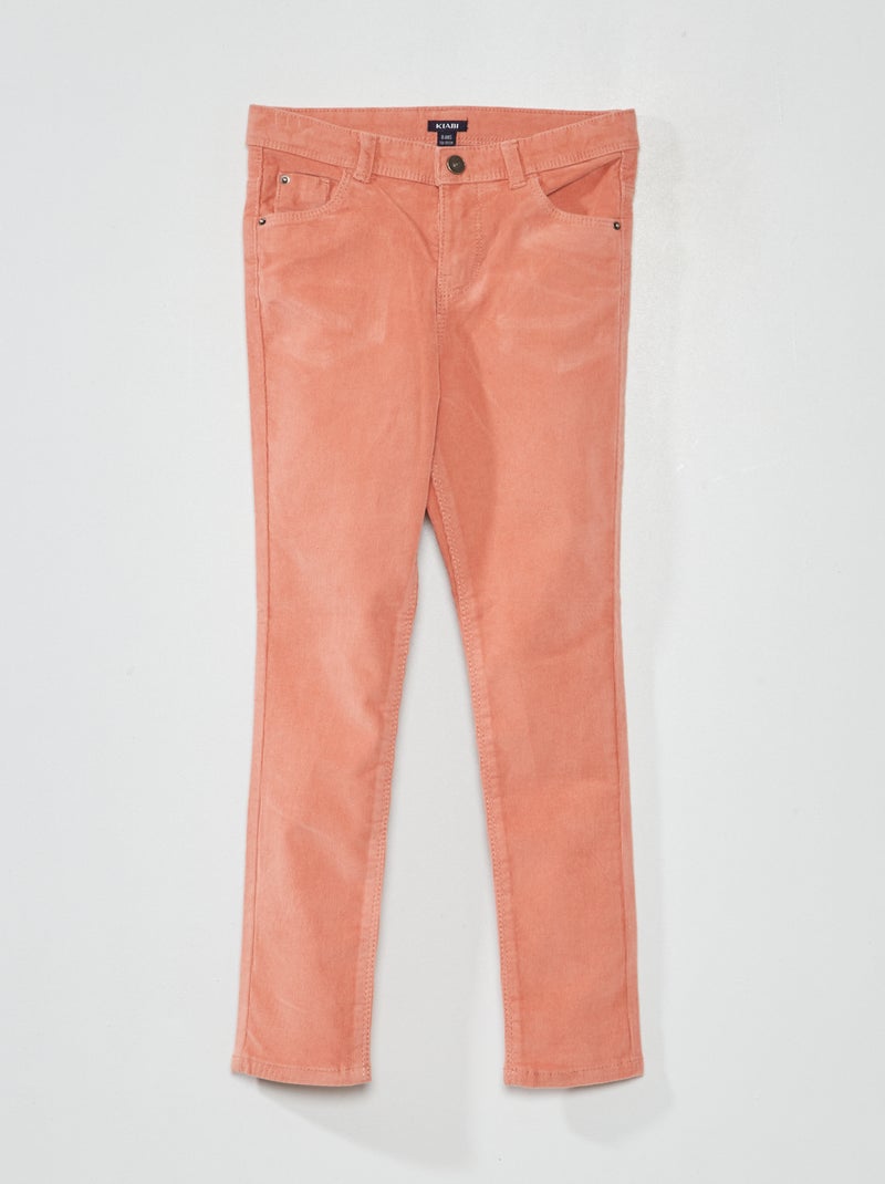 Pantaloni skinny in velluto tinta unita rosa - Kiabi