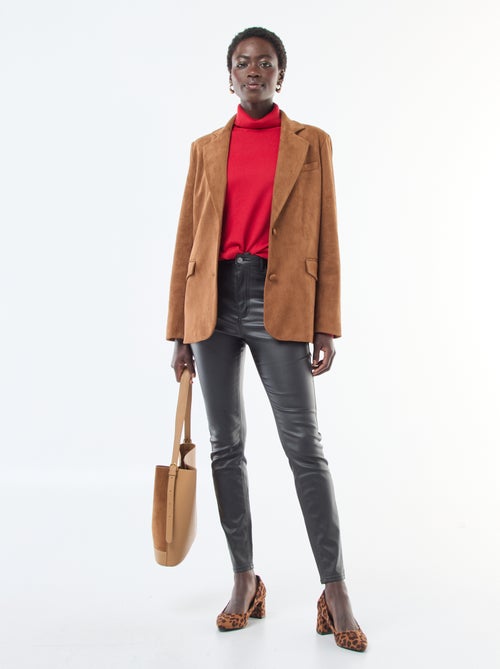 Pantaloni skinny spalmati tinta unita - Kiabi